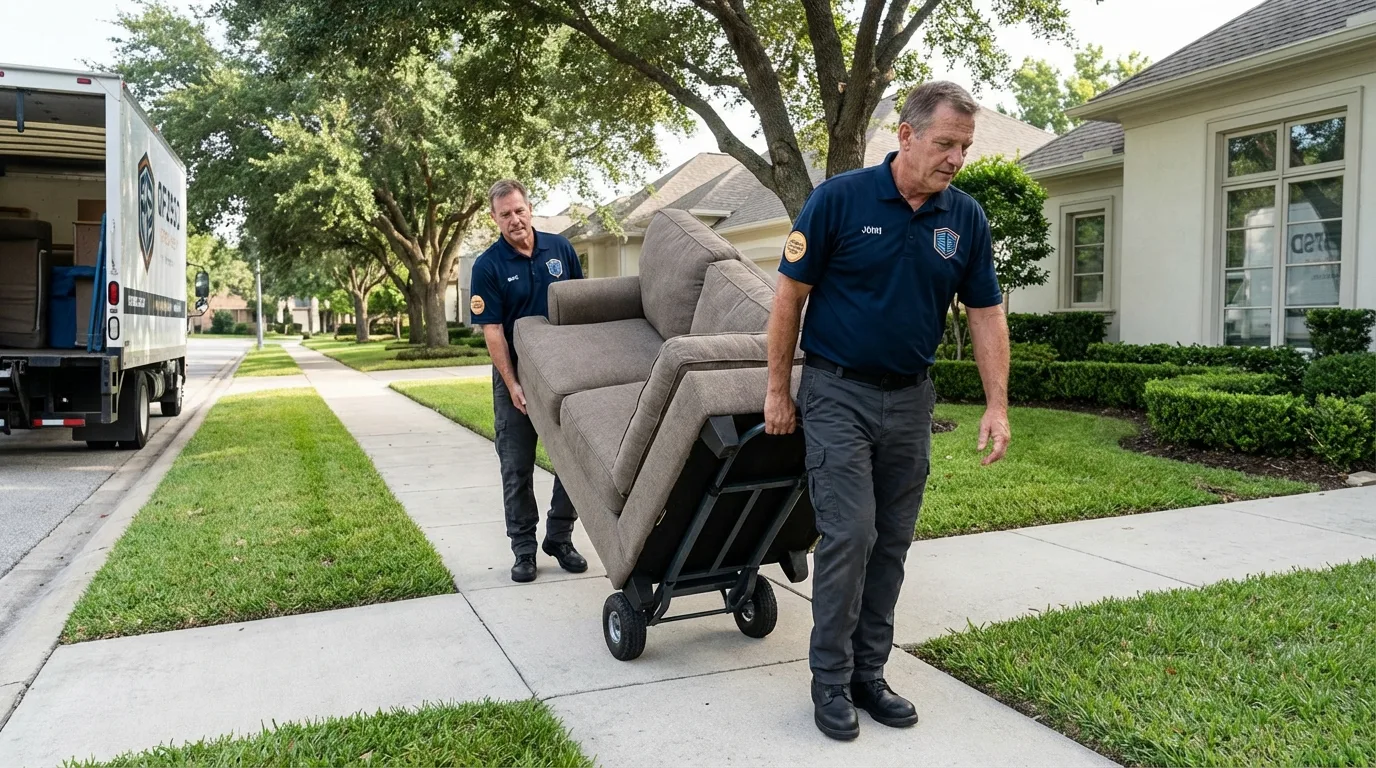 Local residential moving crew loading furniture in San Luis Obispo, CA